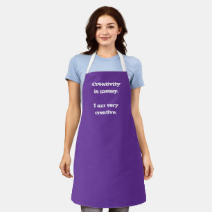 Creativiteit is Messy. Paarse Apron Schort