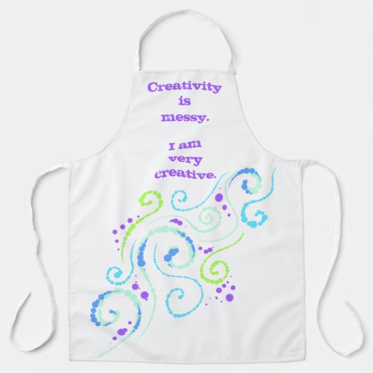 Creativiteit is Messy. Swirls Design Funny Apron Schort (Voorkant)