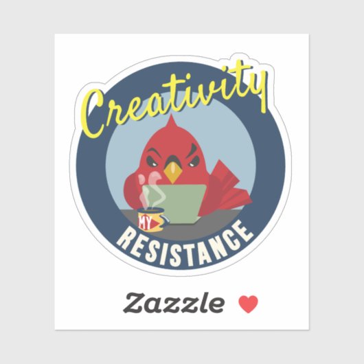 "Creativiteit is mijn weerstand" compacte cirkel Sticker (Vel)