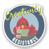 "Creativiteit is mijn weerstand" compacte cirkel Sticker (Voorkant)