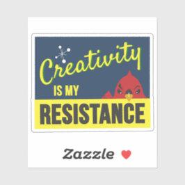 "Creativiteit is mijn weerstand" compacte rechthoe Sticker