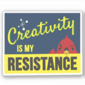 "Creativiteit is mijn weerstand" compacte rechthoe Sticker (Voorkant)
