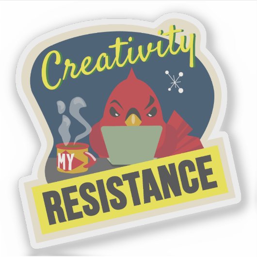 Creativiteit is mijn weerstand compacte versie sticker (Voorkant)
