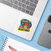 Creativiteit is mijn weerstand compacte versie sticker (Laptop met iPhone)