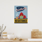 Creativiteit is mijn weerstand - Retro Style Print (Keuken)