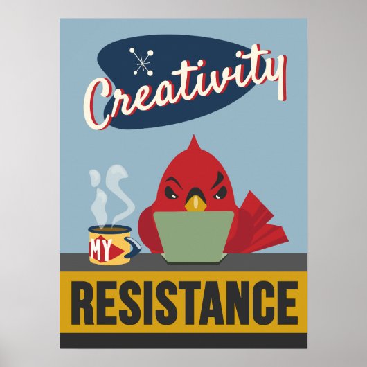 Creativiteit is mijn weerstand - Retro Style Print (Voorkant)
