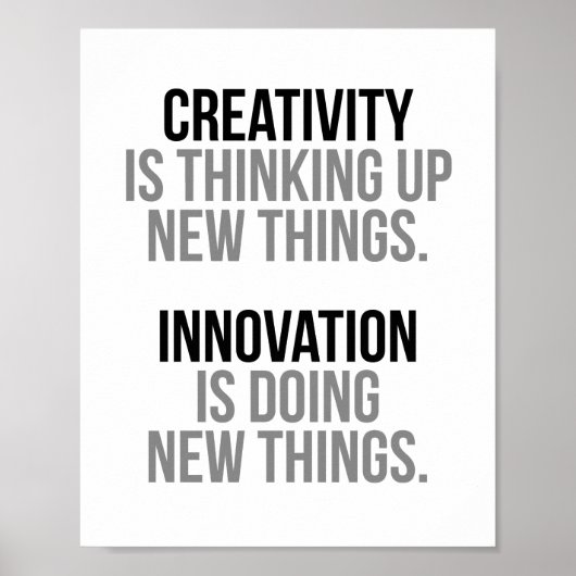 Creativiteit is nieuwe dingen bedenken poster (Voorkant)