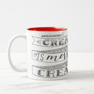 Creativiteit is Overseinen en ik ben zeer creatiev Tweekleurige Koffiemok