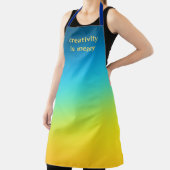 "Creativiteit is smal" blauw en geel ombre Schort (Insitu)