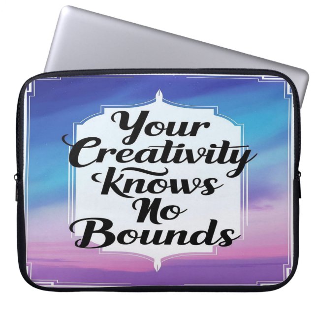 Creativiteit kent geen grenzen optie 2 laptop sleeve (Voorkant)