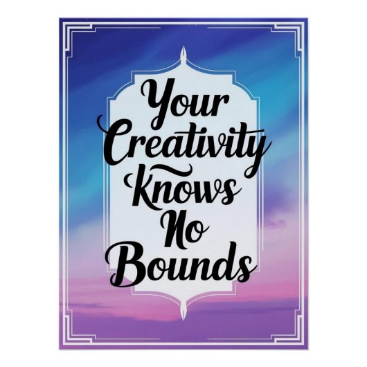 Creativiteit kent geen grenzen optie 3 perfect poster (Voorkant)