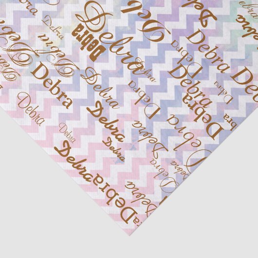 Creativiteit met Chevron en gepersonaliseerde naam Tissuepapier (Detail)