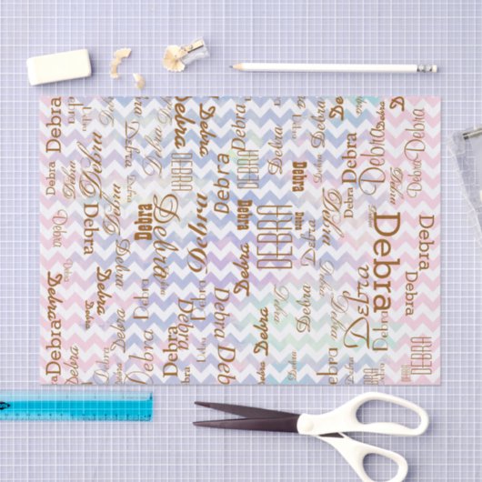 Creativiteit met Chevron en gepersonaliseerde naam Tissuepapier (Craft)