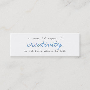 creativiteit mini cards script visitekaartje