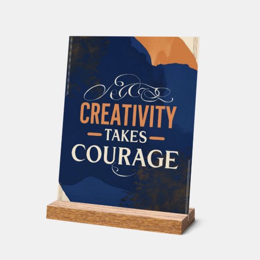 Creativiteit neemt moed in beslag acryl bord (Hoek)