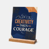 Creativiteit neemt moed in beslag acryl bord (Hoek)