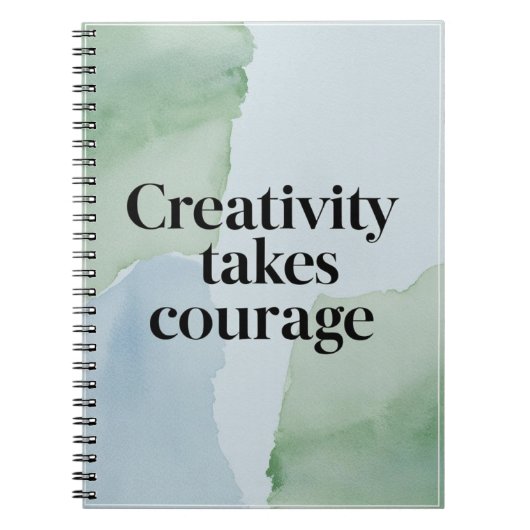 Creativiteit neemt moed in beslag notitieboek (Voorkant)