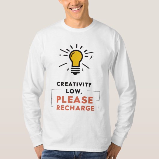 Creativiteit opladen gloeilamp ontwerp t-shirt (Voorkant)