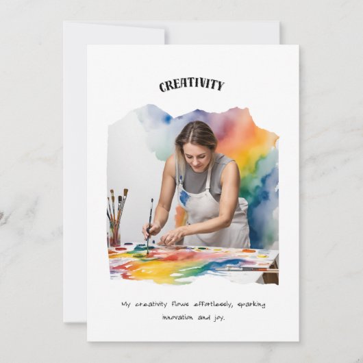 Creativiteit positieve affirmatie Kaart (Voorkant)