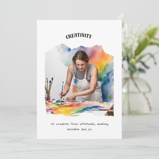 Creativiteit positieve affirmatie Kaart (Staand voorkant)