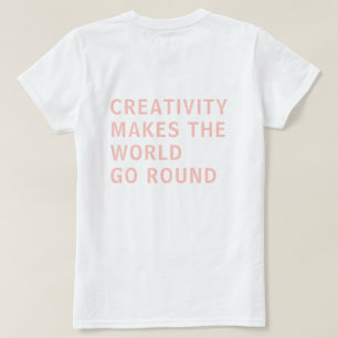 Creativiteit Roze Typografie Achteraf afdrukken T-shirt