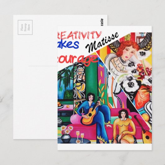 Creativiteit van het schilderen van Matisse collag Briefkaart (Voorkant / Achterkant)