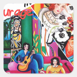 Creativiteit van het schilderen van Matisse collag Vierkante Sticker