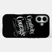 Creativiteit vergt moed en op kunst geïnspireerd d Case-Mate iPhone case (Achterkant (horizontaal))