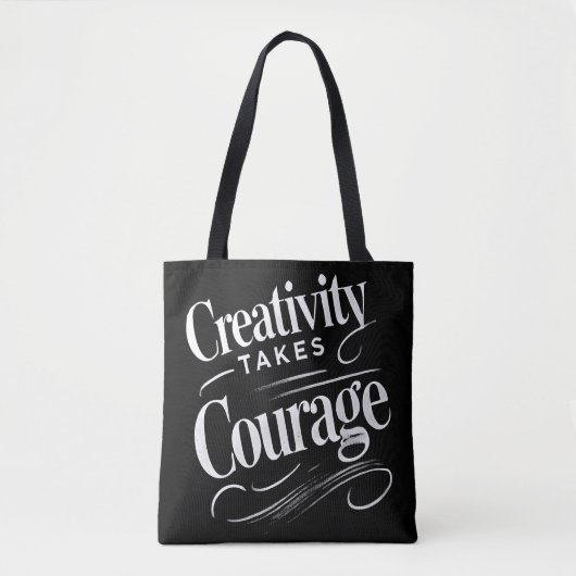 Creativiteit vergt moed en op kunst geïnspireerd d tote bag (Voorkant)