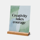 Creativiteit vergt moed optie 2 acryl bord (Hoek)