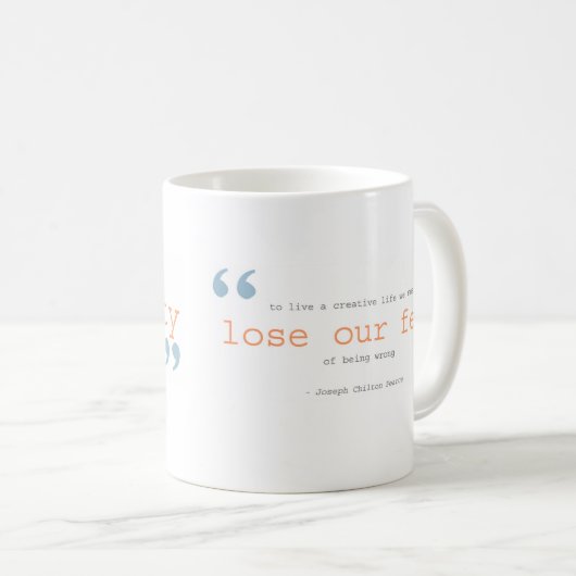 creativiteit + verlies onze angst koffiemok (Voorkant rechts)