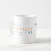 creativiteit + verlies onze angst koffiemok (Voorkant links)