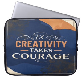 Creativiteit vraagt om moed laptop sleeve