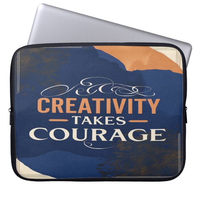 Creativiteit vraagt om moed laptop sleeve (Voorkant)