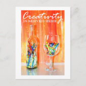 "Creativiteit wordt hier gediend" Briefkaart (Voorkant)