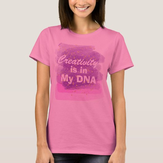 Creativiteit zit in mijn DNA-Paarse schilderslagen T-shirt (Voorkant)