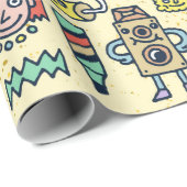 Creativiteitsactiviteiten Funny Doodle Cartoon set Cadeaupapier (Rol Hoek)