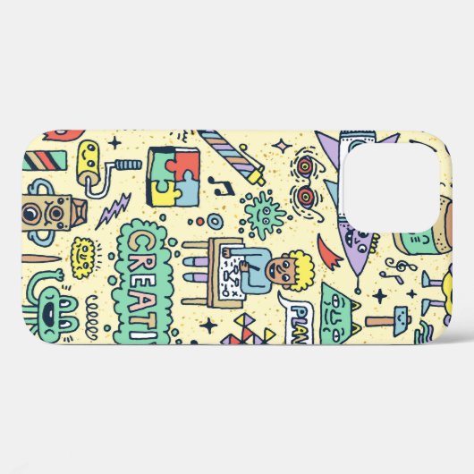 Creativiteitsactiviteiten Funny Doodle Cartoon set Case-Mate iPhone Case (Achterkant (horizontaal))