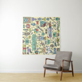 Creativiteitsactiviteiten Funny Doodle Cartoon set Wandkleed (In Situ (horizontaal))