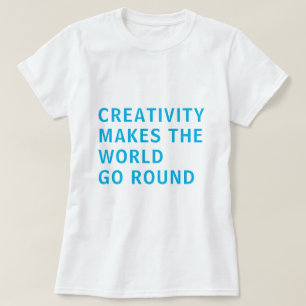 Creativiteitsslogan Quote Blue Typografie T-shirt