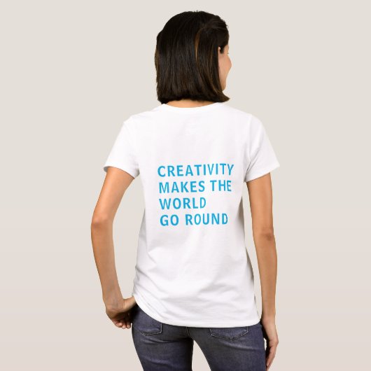 Creativiteitsslogan Quote Blue Typografie T-shirt (Achterkant volledig)