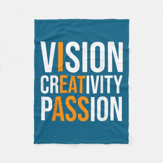 Creativity On Shirt Sarcastic Funny Motivation  Fleece Deken (Voorkant)