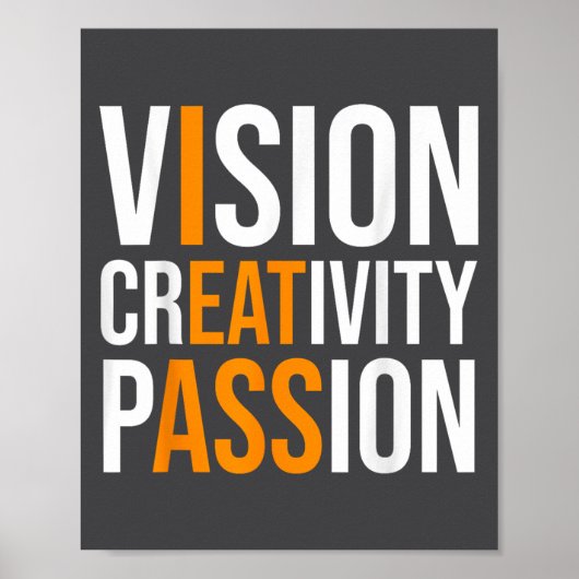 Creativity On Shirt Sarcastic Funny Motivation  Poster (Voorkant)