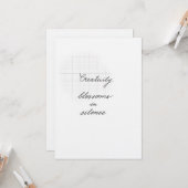 Creativity silence quote card kaart (Voorkant / Achterkant in situ)