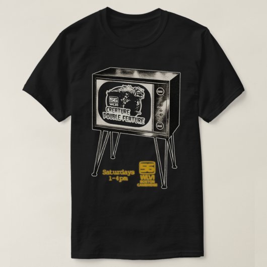 Creature Double Feature TV WLVI 56 Boston T-shirt (Design voorkant)