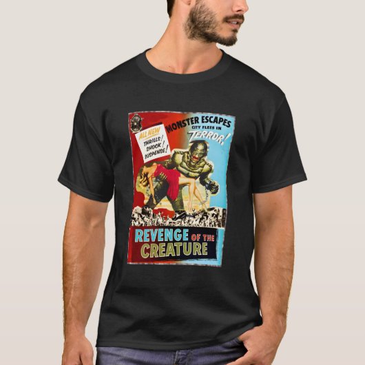 Creature Monster Retro Horror T-shirt (Voorkant)