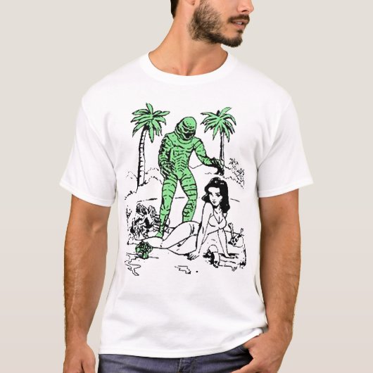 Creature van de Black Lagoon Ink Art High Quality T-shirt (Voorkant)