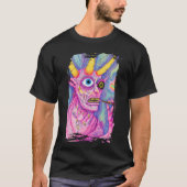Creature with horns and something in its mouth t-shirt (Voorkant)