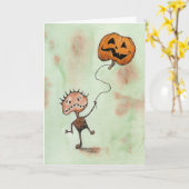 Creature with Pumpkin Halloween Kaart (Gele Bloem)