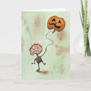 Creature with Pumpkin Halloween Kaart